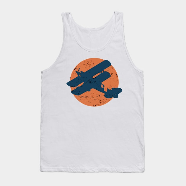 vintage minimalist plane silhouette Tank Top by opooqodesign